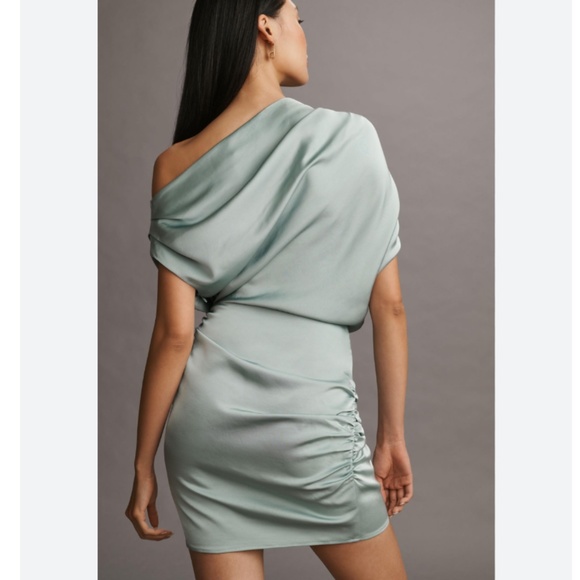 Brand New MISHA OFF-THE-SHOULDER SLIM RUCHED MINI DRESS - Picture 2 of 16